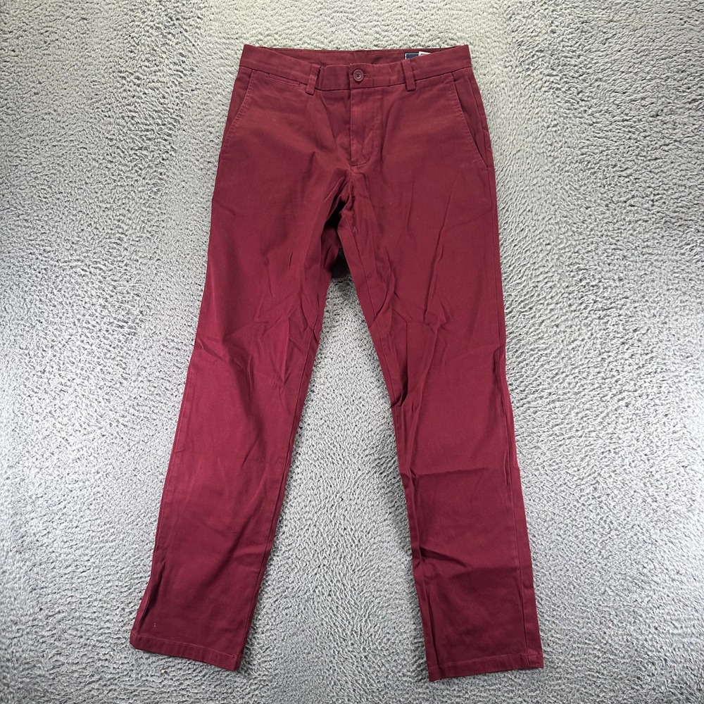 Vineyard Vines Pant Mens 28x32 Red Cotton Chino Straight Leg Business Stretch